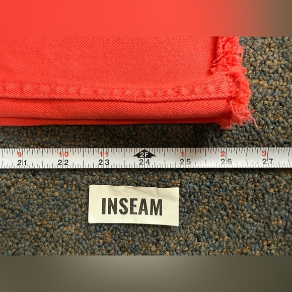 Vineyard Vines Women's Orange Straight Crop Wide Leg Raw Hem Jeans Size 28 FLAW - Picture 9 of 11